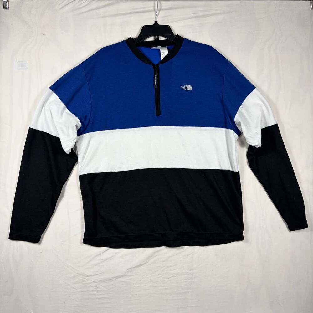 The North Face vintage 1/2 Zip Pullover Size XXL Blue White Black